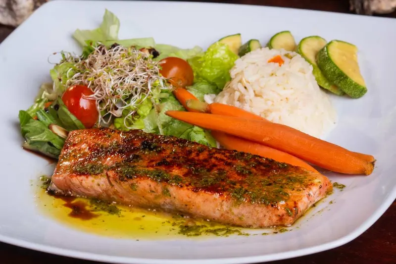 Salmon on the pirate ship menu